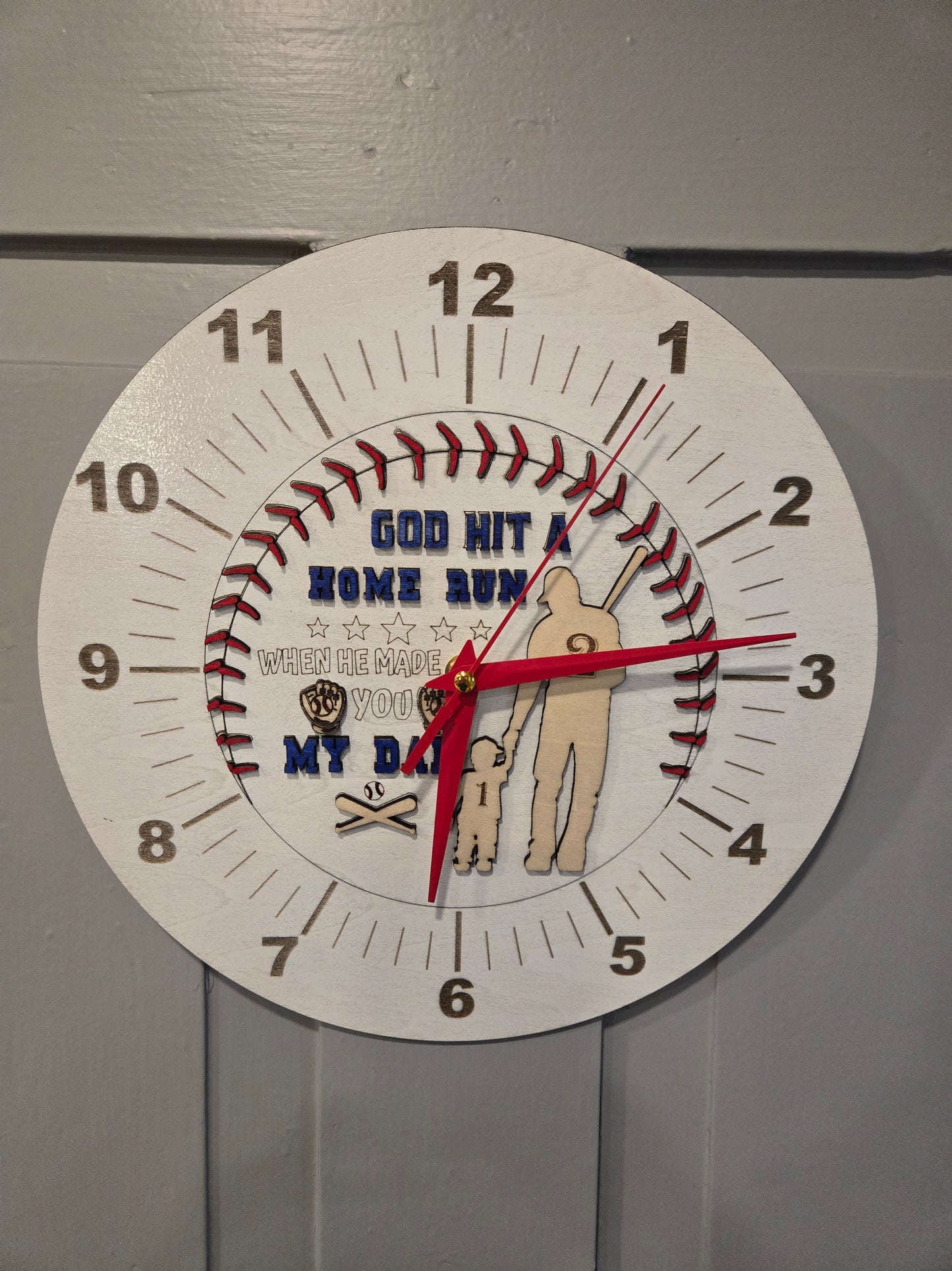 Dad Baseball themed Clock