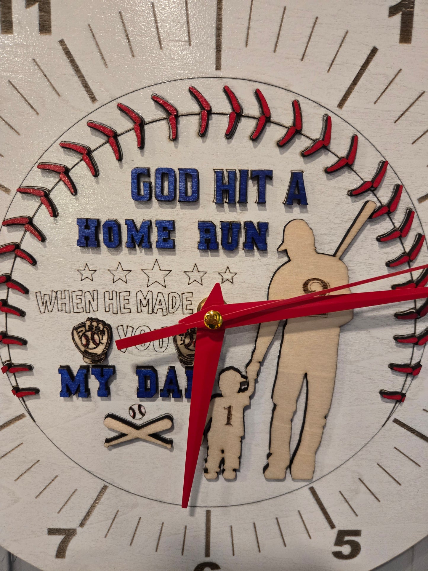 Dad Baseball themed Clock