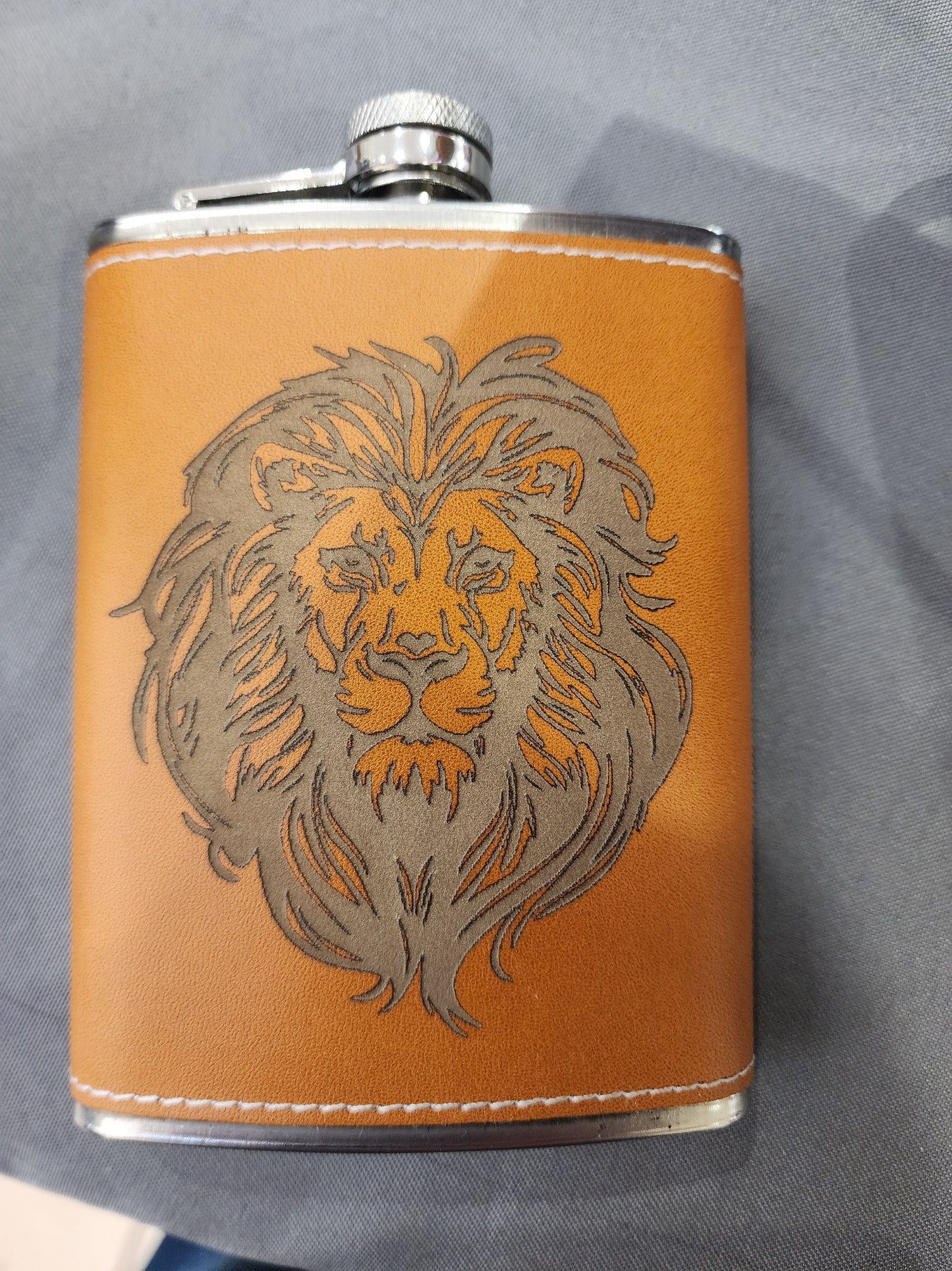 Tan Leather Flask 8 oz.