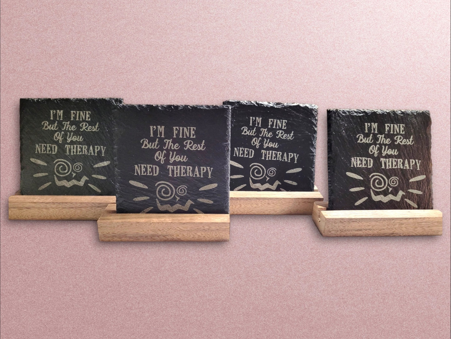 Slate Drink Coasters Set (4)