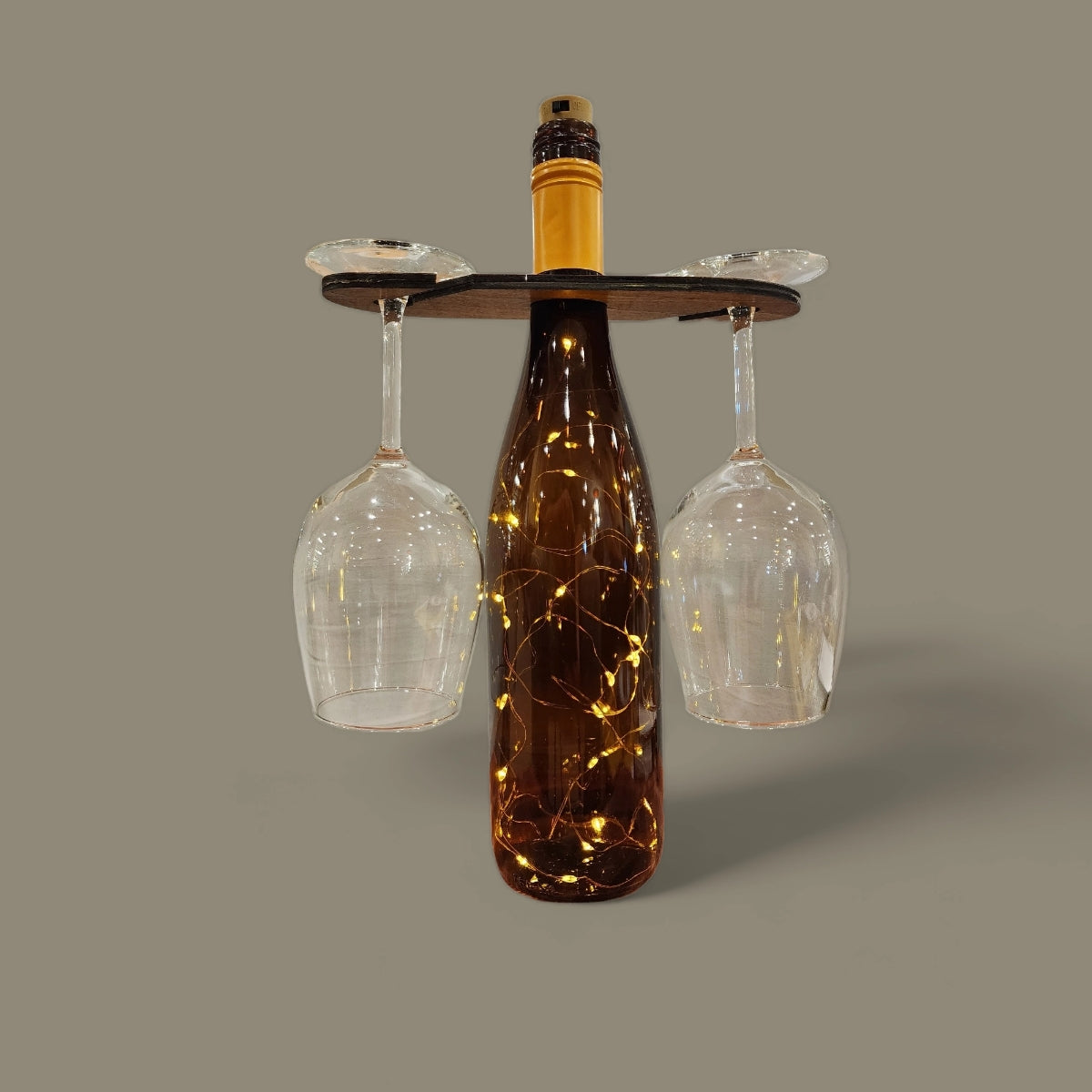 Wooden Wine Bottle Caddy Set