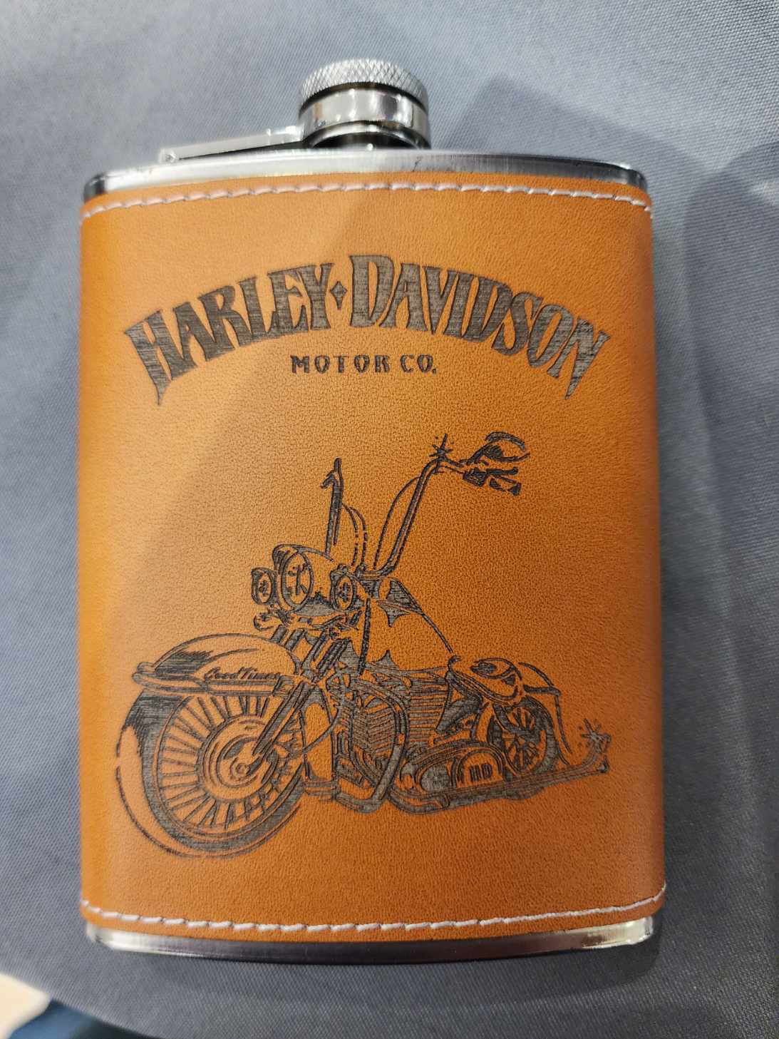 Tan Leather Flask 8 oz.