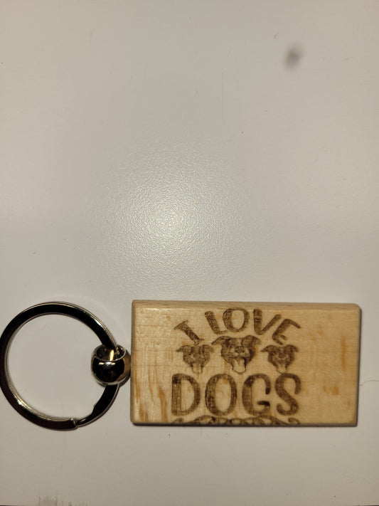 I Love Dogs Keychain