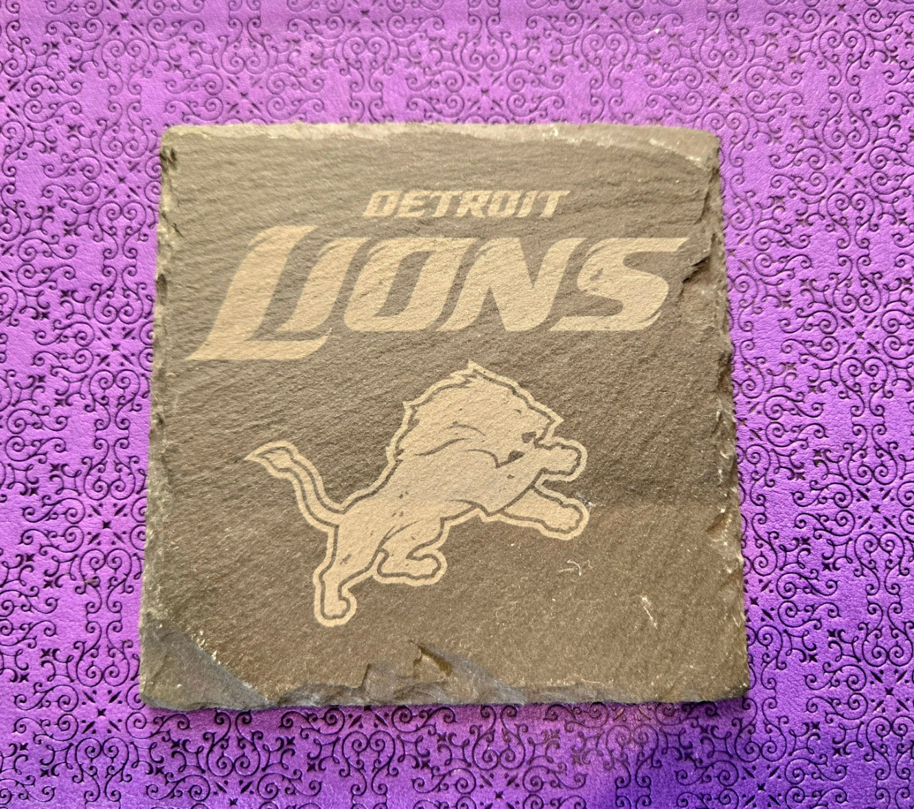 Detroit Lions Slate Drink Coaster