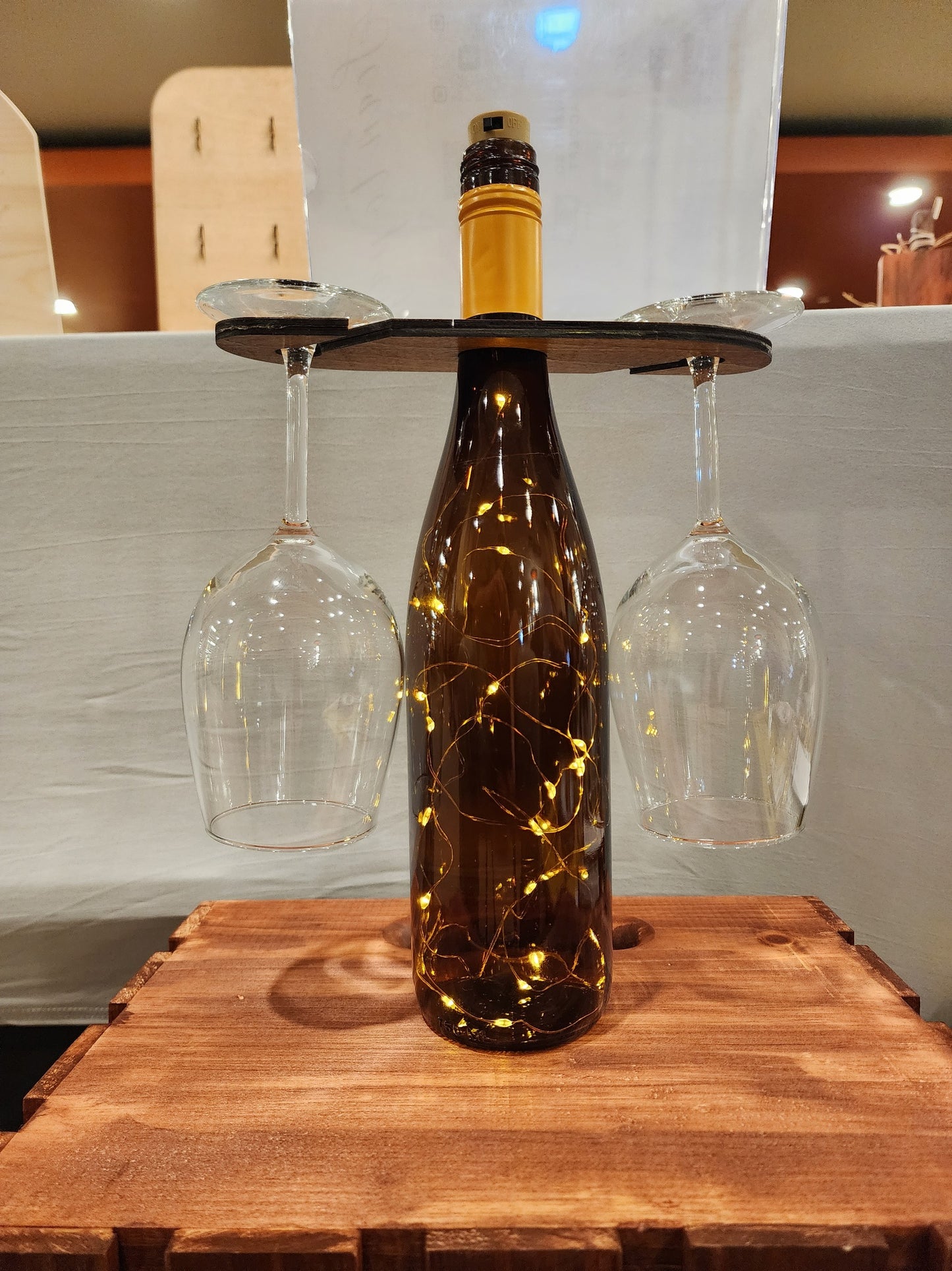 Wooden Wine Bottle Caddy Set