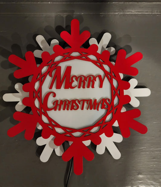 Merry Christmas Sign with Led Lights