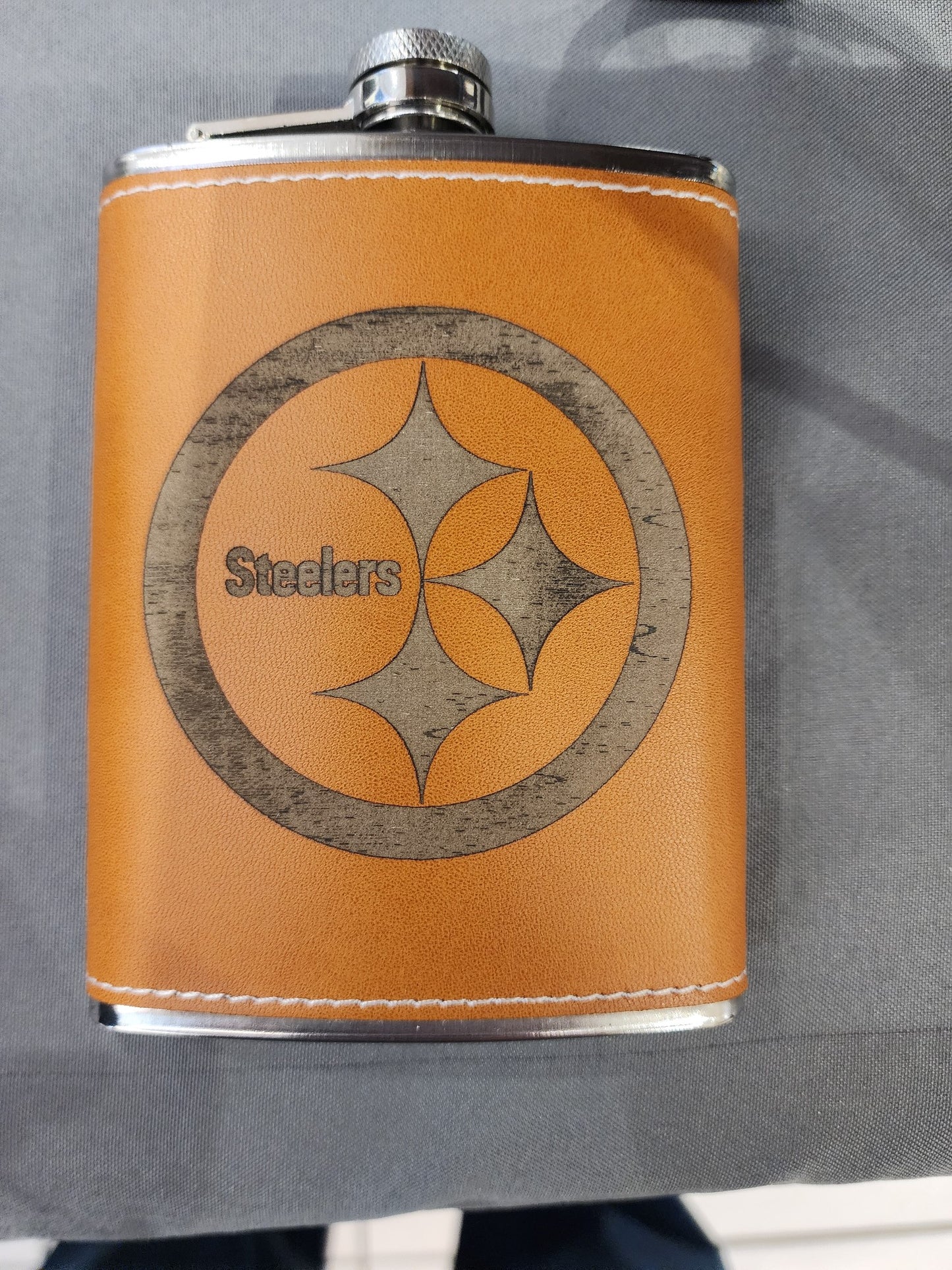 Tan Leather Flask 8 oz.