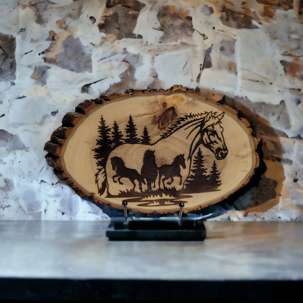 Wild Horses Running Free Wooden Plaque